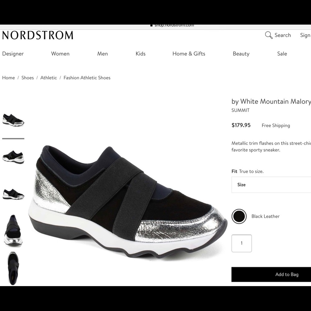 Summit/White Mountain Malory Black/Silver Sneaker